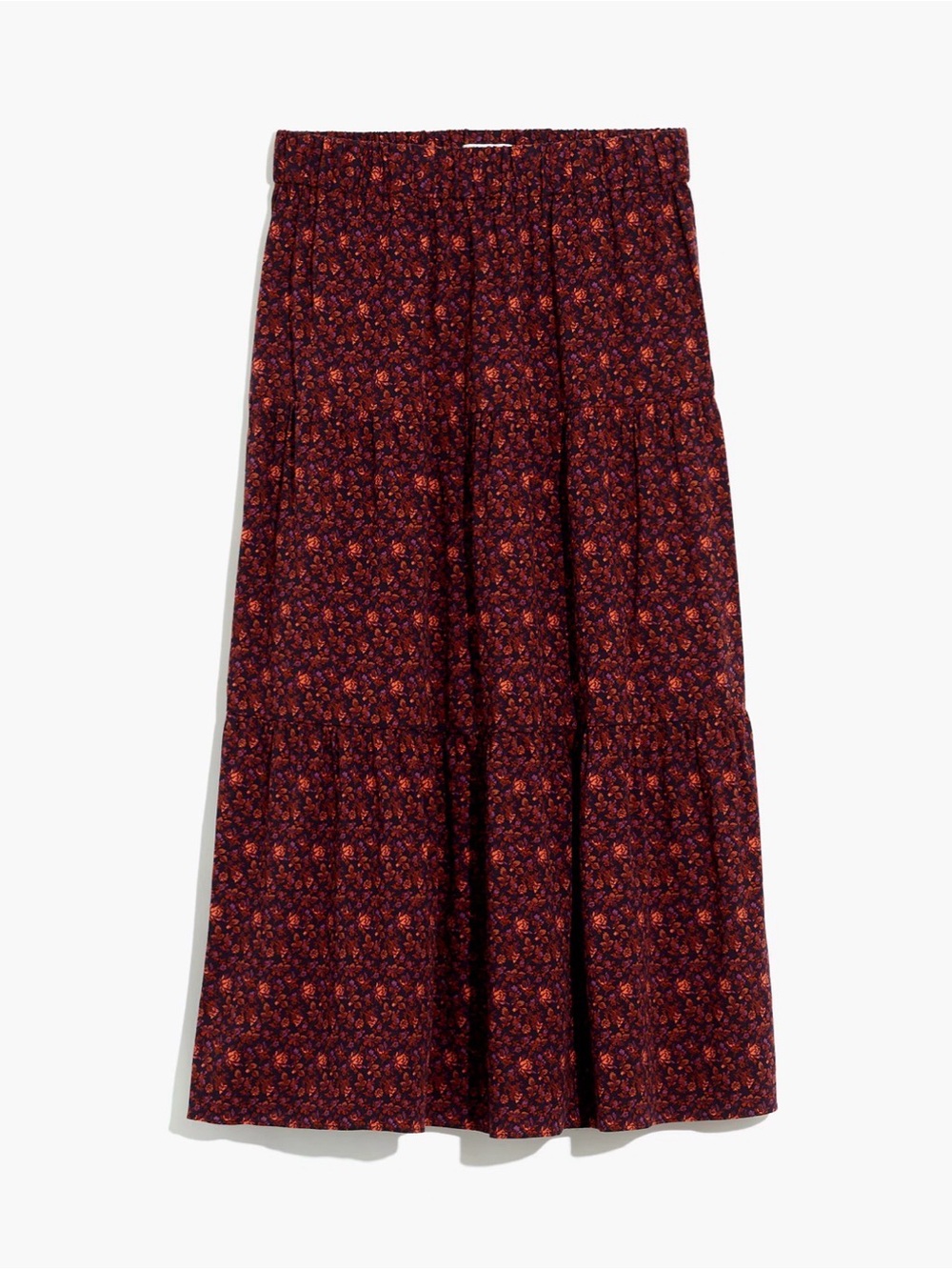 Madewell Pull-On Tiered Maxi Skirt in Orchard Floral